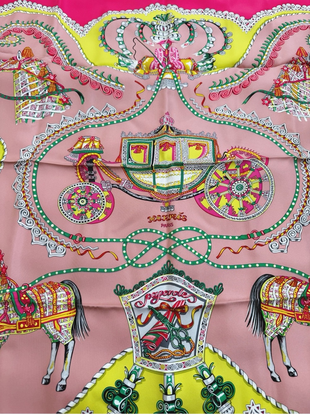 Hermès Paperoles silk scarf 90 - Picture 3 of 9